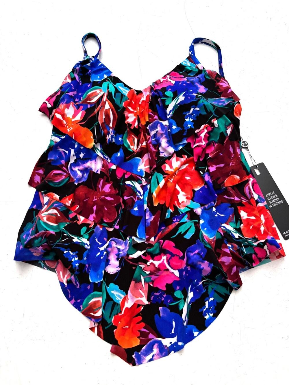 Magicsuit Wireless Flower Child Rita Angled Tankini Swim Bikini Tankini Top